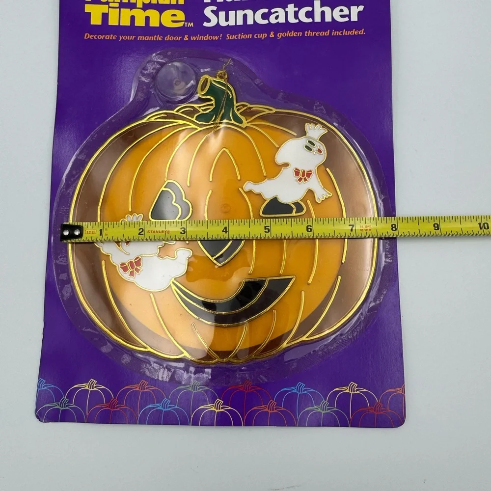Vintage Pumpkin Time Halloween‎ Suncatcher Ghost & Pumpkin New/Sealed